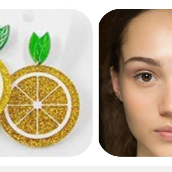 Sparkly Lemon Statement Drop Earrings - Picture 3 of 16